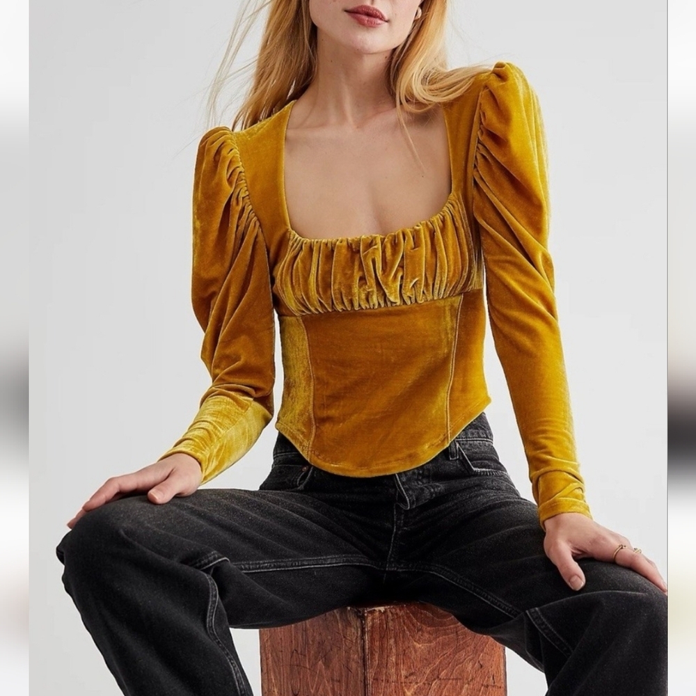Free People X REVOLVE Hold Me Top Glistening Gold Women's Size Medium